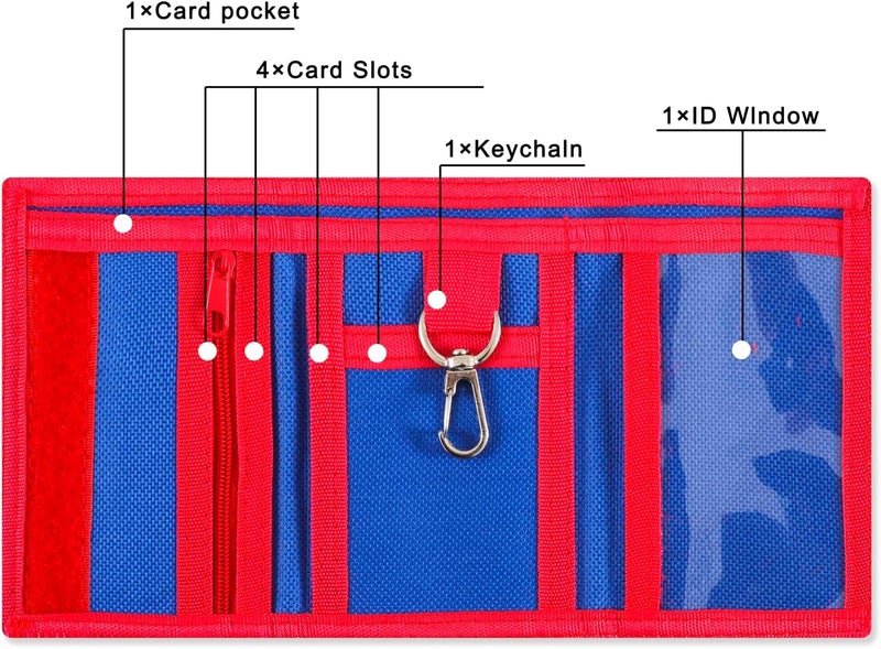 Nitort Kids Wallet RFID Trifold Strong Velcro Basketball Dinosaur Printed Canvas Coin Pocket with Zipper Cute Novelty Card Holder for Sports School Children Birthday Festival Gifts - Image 5
